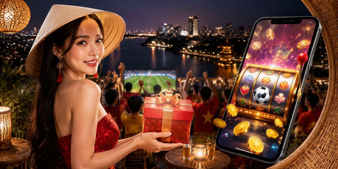 Người chơi Hà Nội trải nghiệm slot game với biểu tượng nón lá Việt Nam